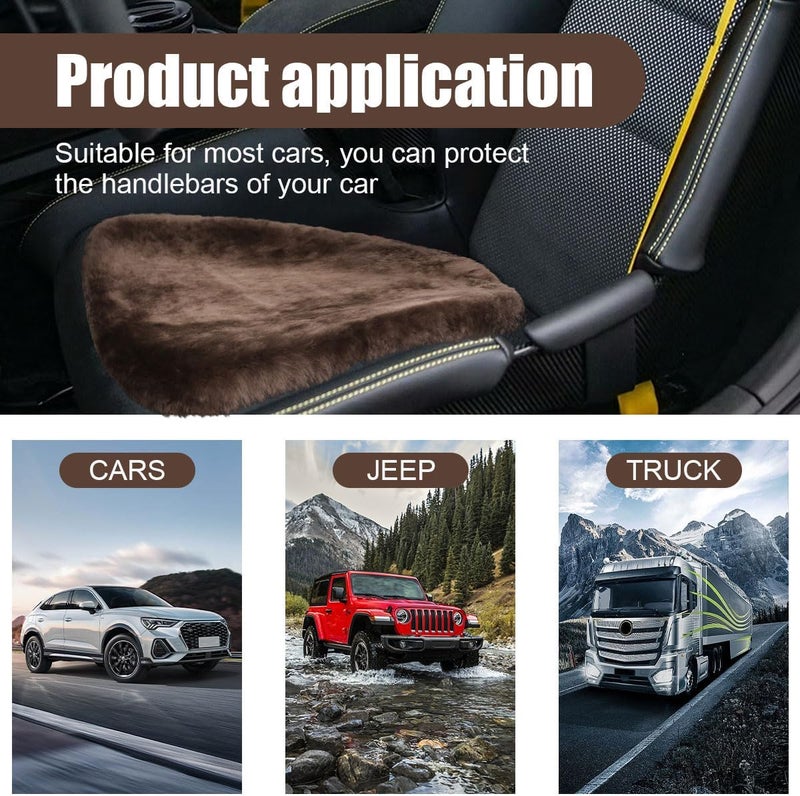 LHDOS Sheepskin Car Seat Cushion, Soft Comfort Winter Driver Seat Cover, Fluffy Faux Fur Front Seat Pad, Car Seat Protector Pad for Office Chair, Universal Interior Accessory for Car SUV Truck (Coffee) - Image 5